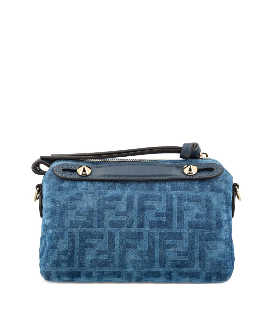 FENDI Голубая тканевая сумка через плечо, фото 3