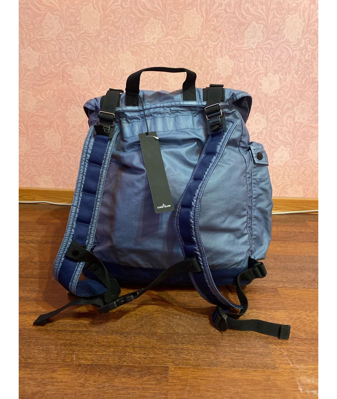 STONE ISLAND Синий хлопковый рюкзак, фото 3