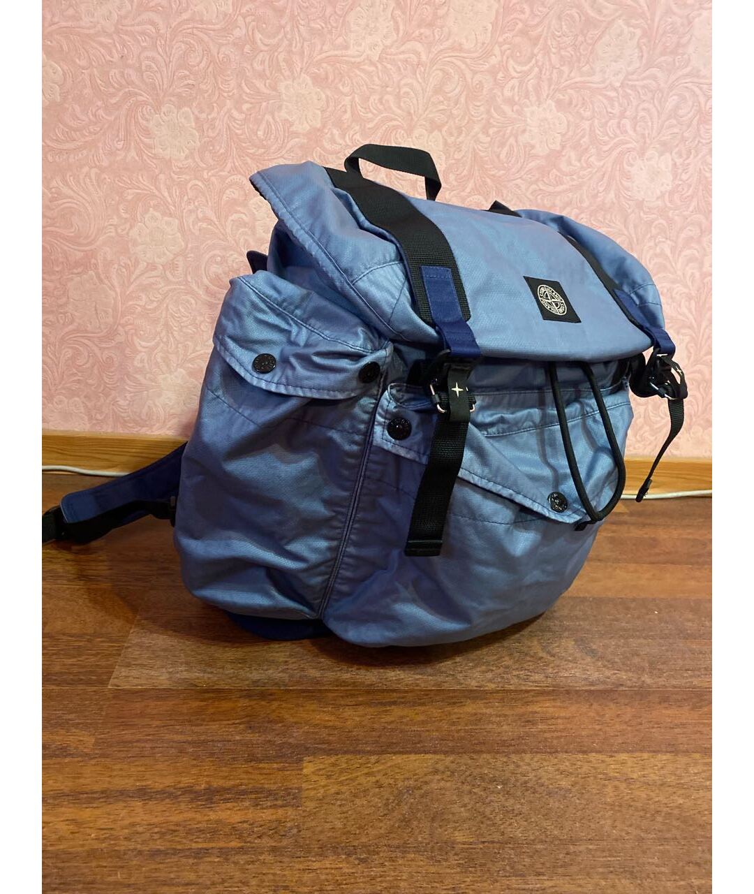 STONE ISLAND Синий хлопковый рюкзак, фото 2