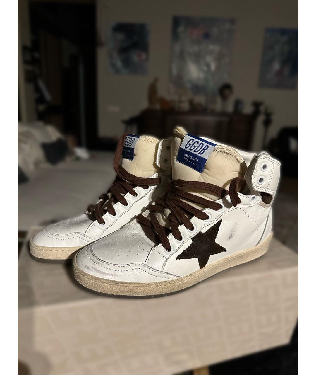 GOLDEN GOOSE DELUXE BRAND Белые кожаные кеды, фото 3