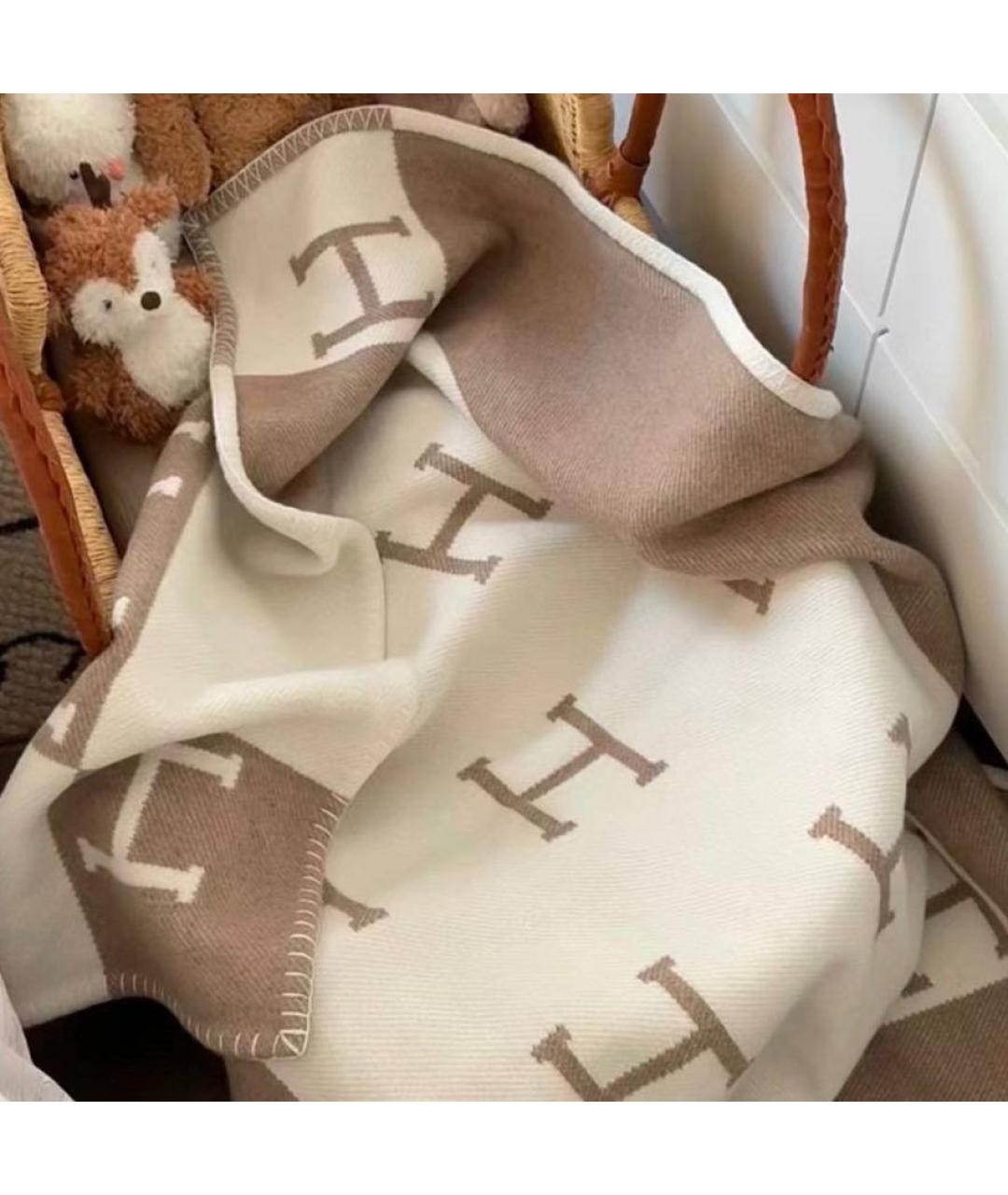 HERMES Мульти шерстяной шарф, фото 4