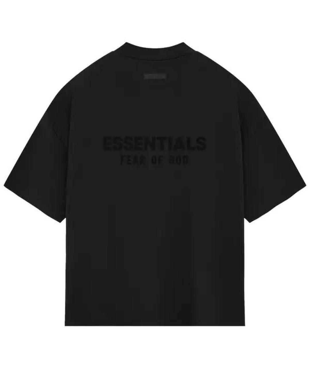FEAR OF GOD ESSENTIALS Черная хлопковая футболка, фото 2