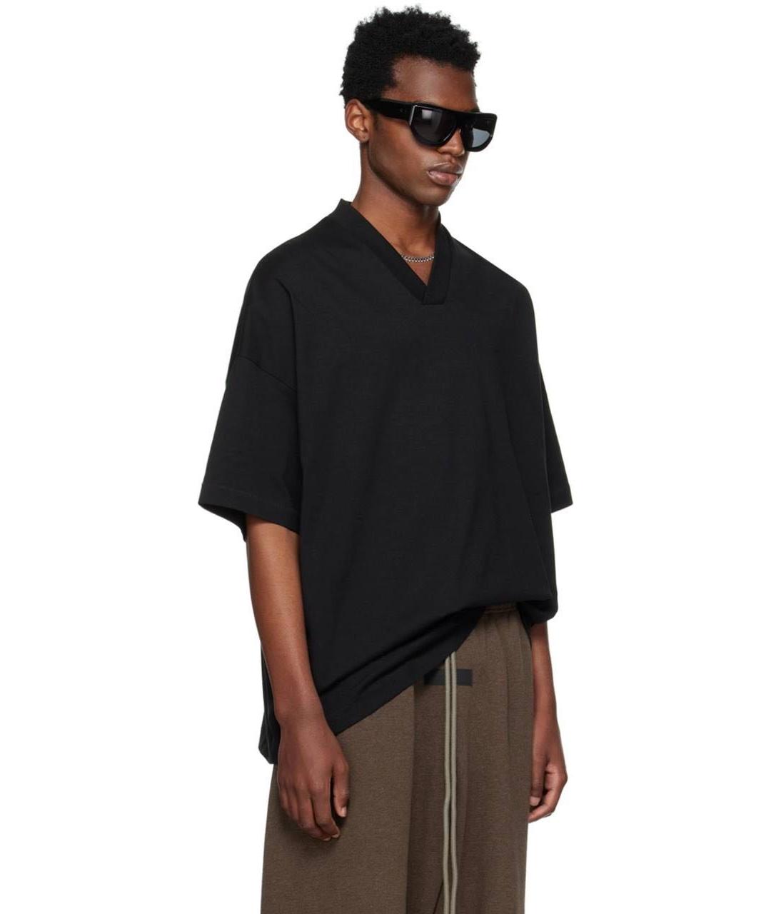 FEAR OF GOD ESSENTIALS Черная хлопковая футболка, фото 3