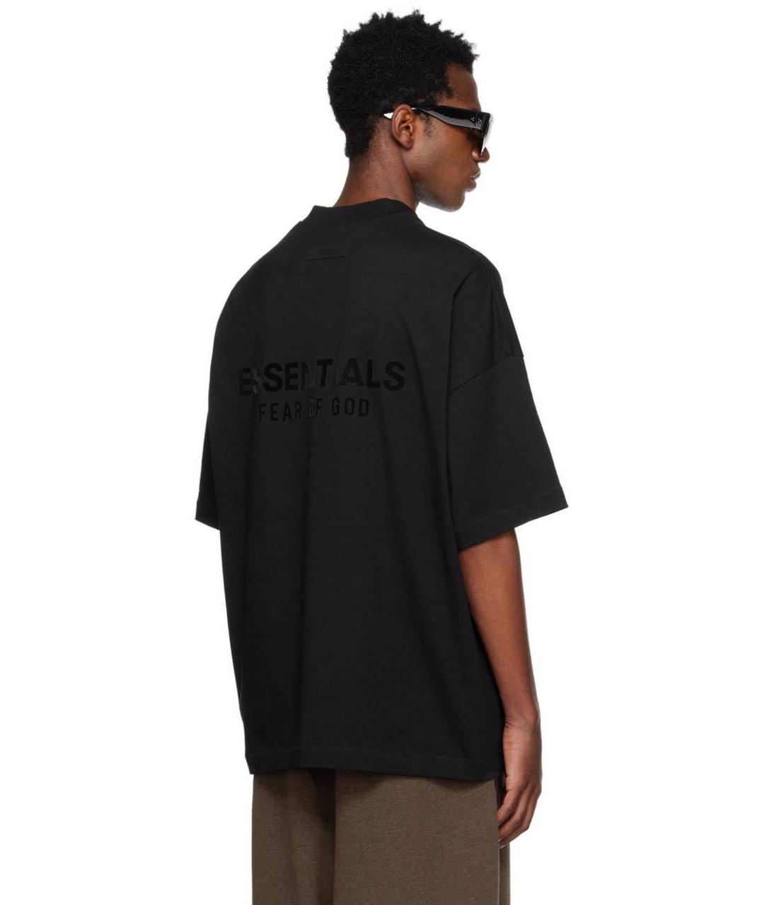 FEAR OF GOD ESSENTIALS Черная хлопковая футболка, фото 4