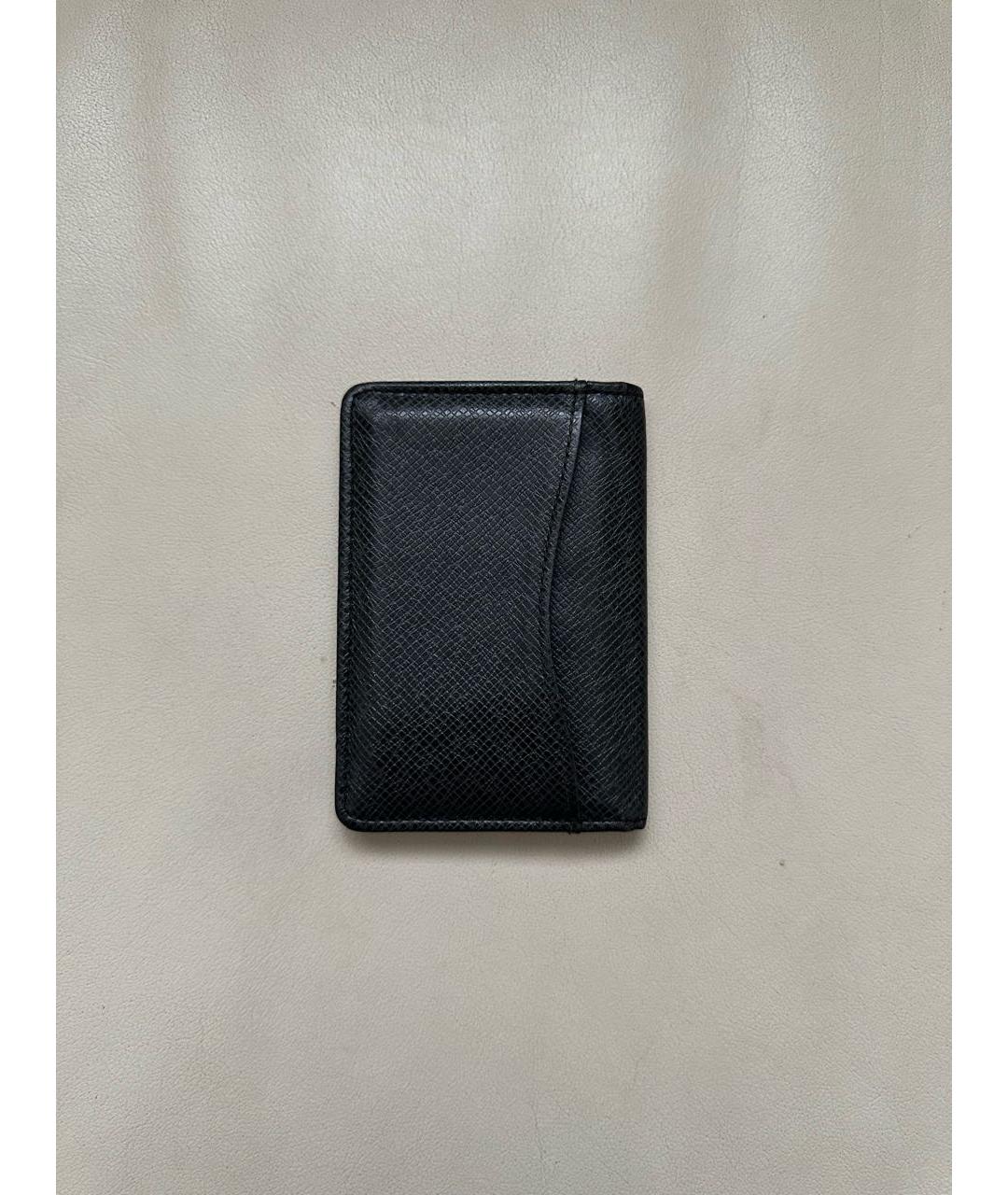 LOUIS VUITTON Черный кожаный кошелек, фото 2