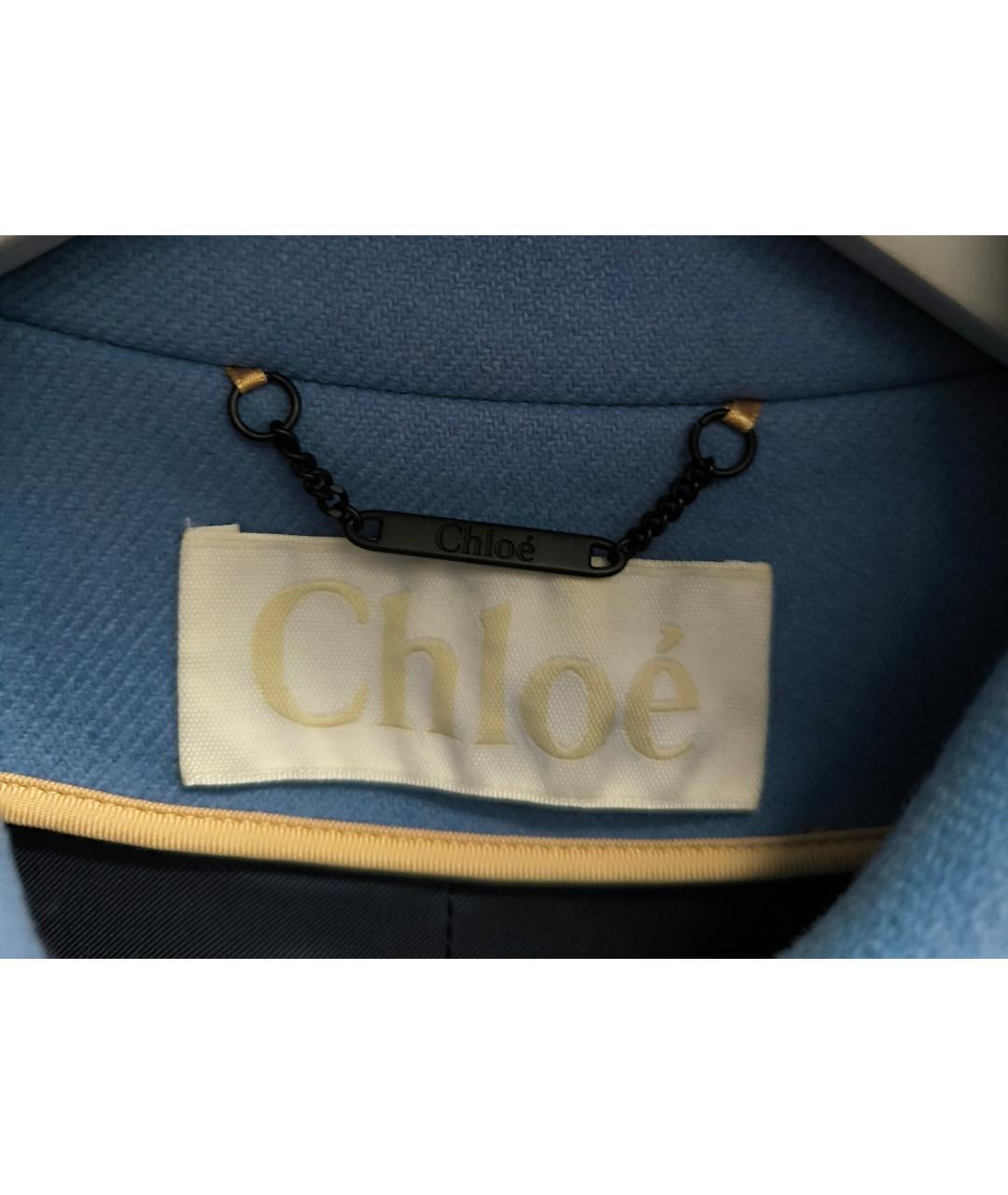 CHLOE Голубое шерстяное пальто, фото 5