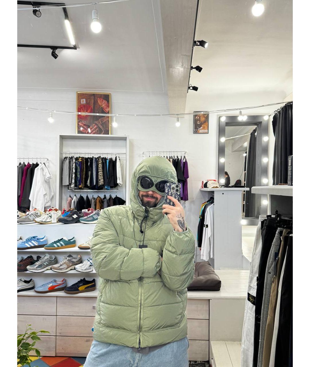 CP COMPANY Зеленый полиамидовый пуховик, фото 4