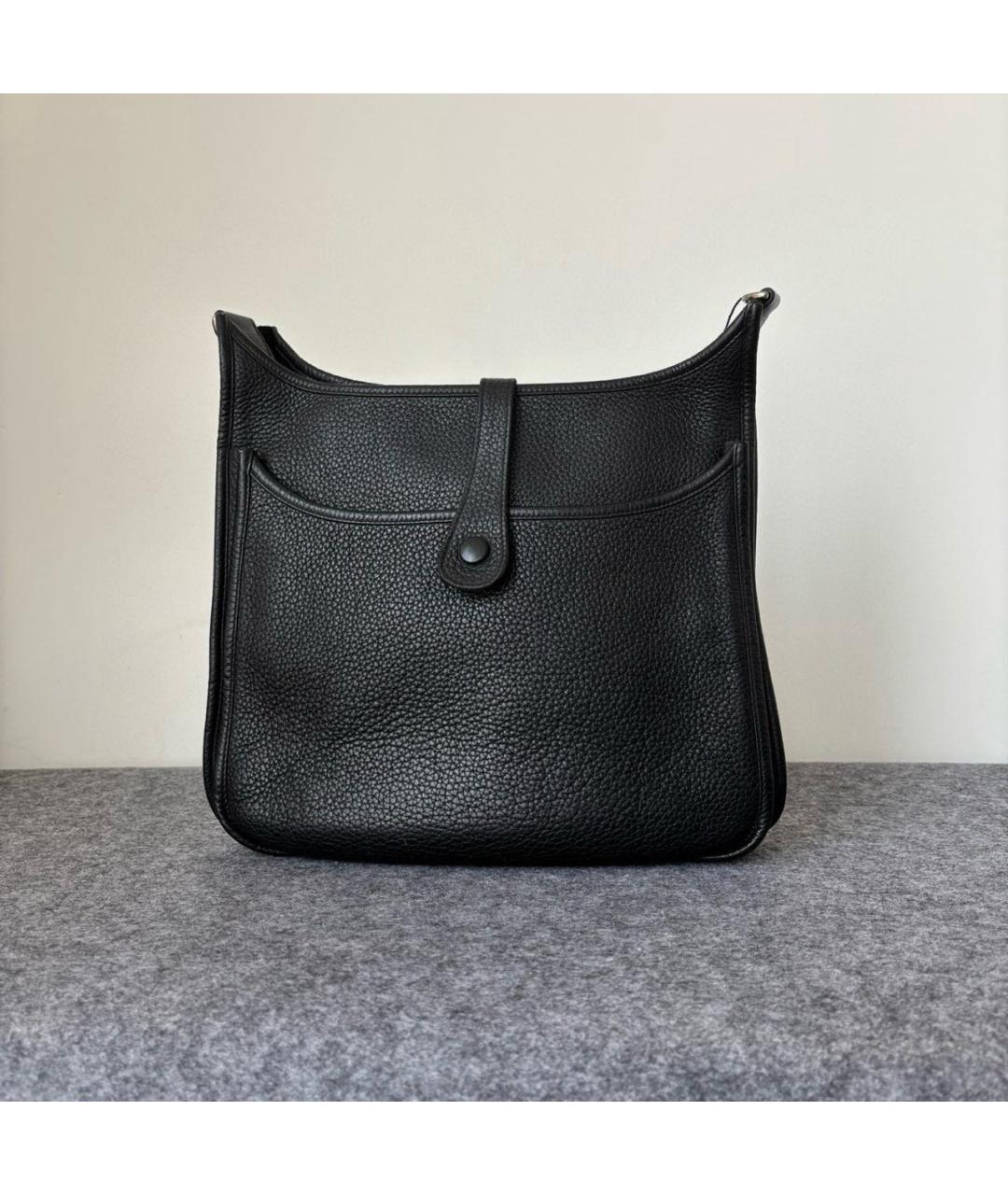 HERMES Черная кожаная сумка через плечо, фото 2