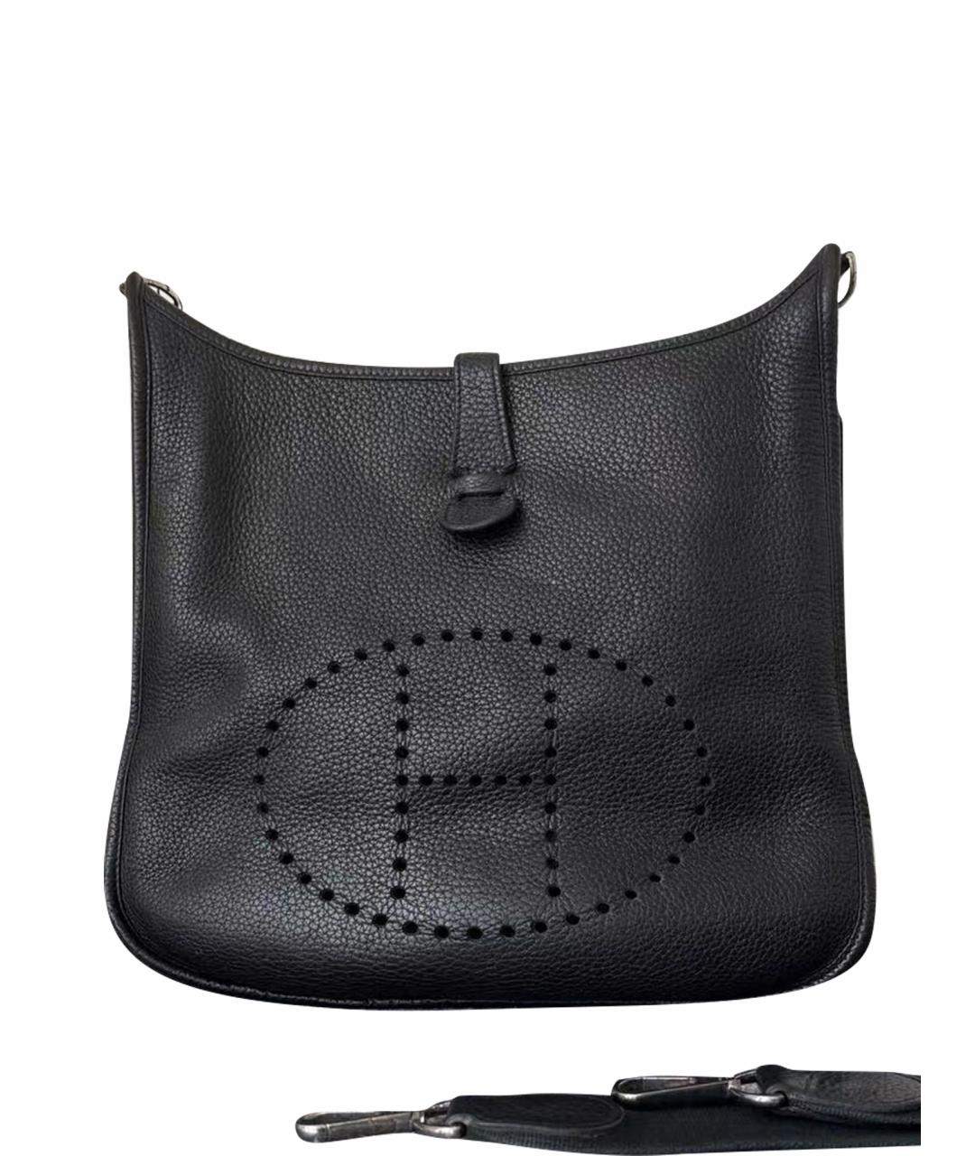 HERMES Черная кожаная сумка через плечо, фото 1