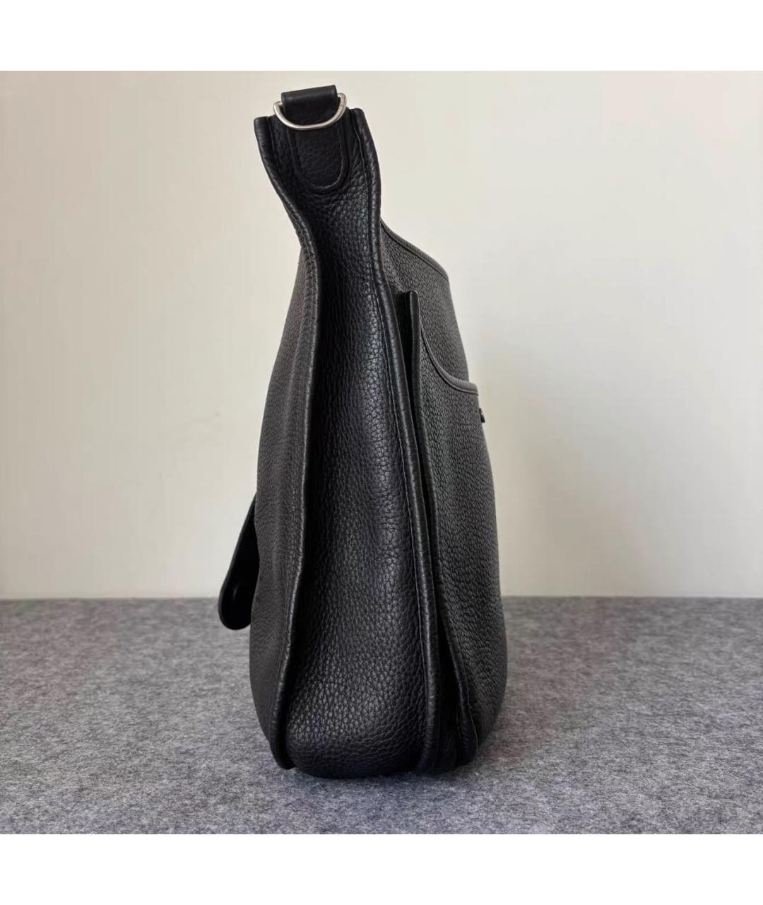 HERMES Черная кожаная сумка через плечо, фото 4