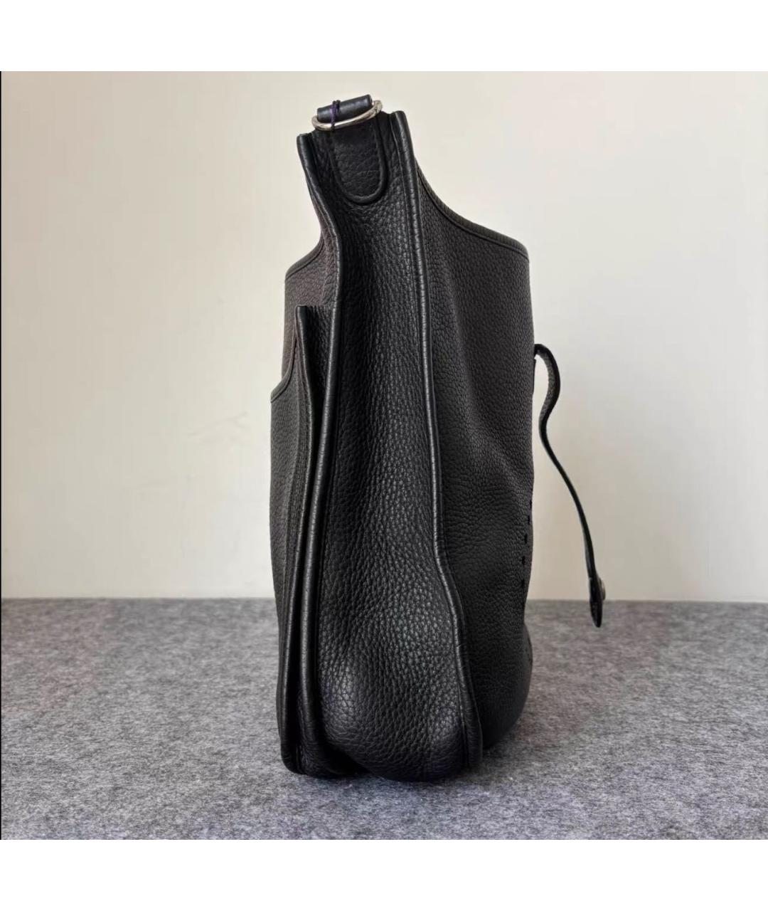 HERMES Черная кожаная сумка через плечо, фото 3