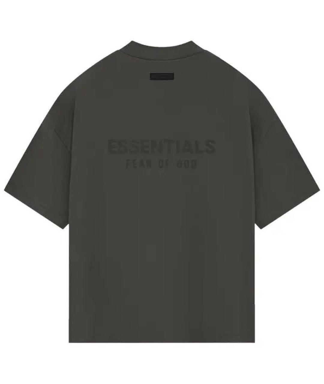 FEAR OF GOD ESSENTIALS Черная хлопковая футболка, фото 2
