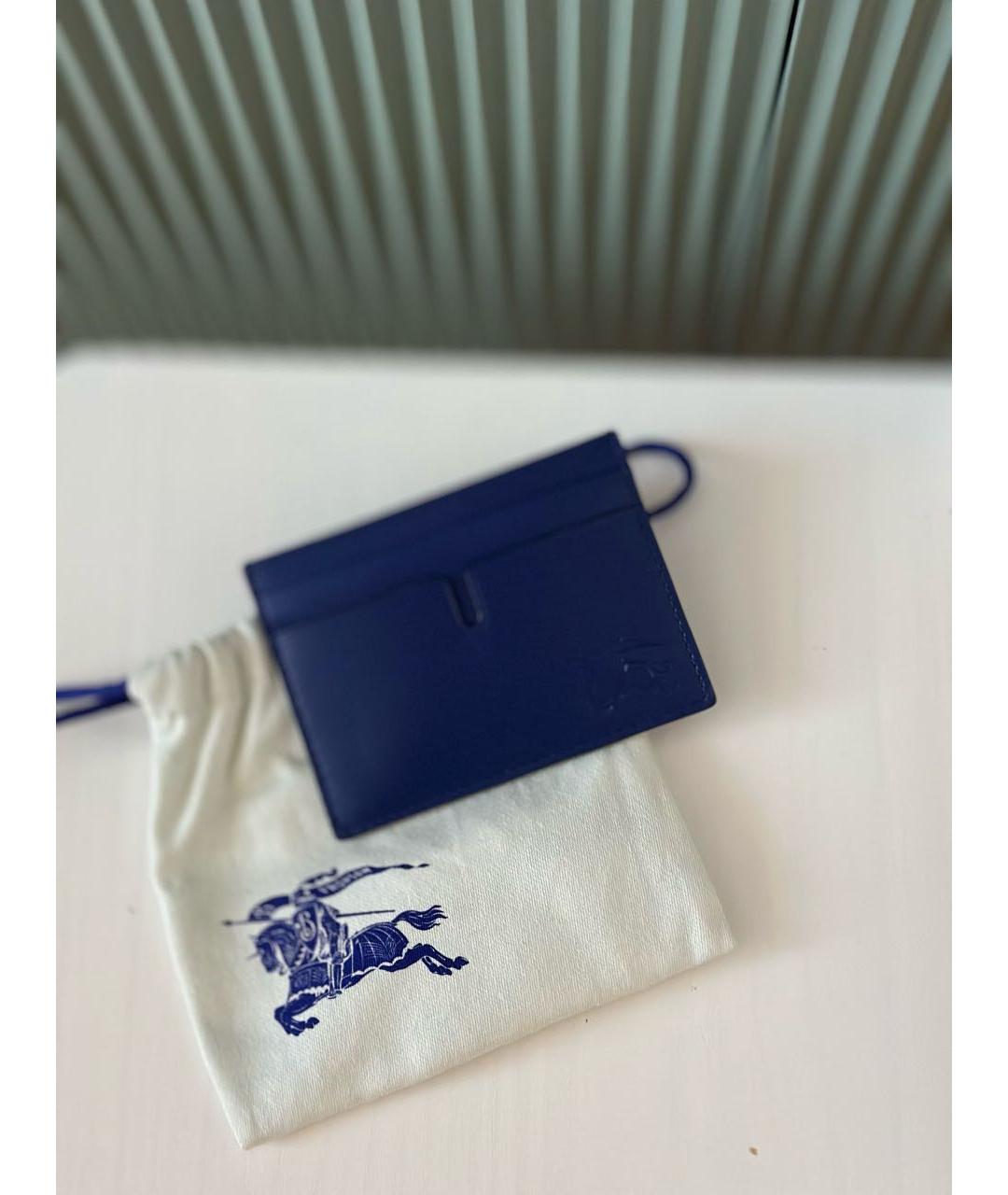 BURBERRY Синий кожаный кардхолдер, фото 9