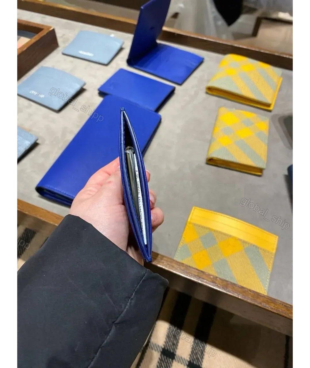 BURBERRY Синий кожаный кардхолдер, фото 7