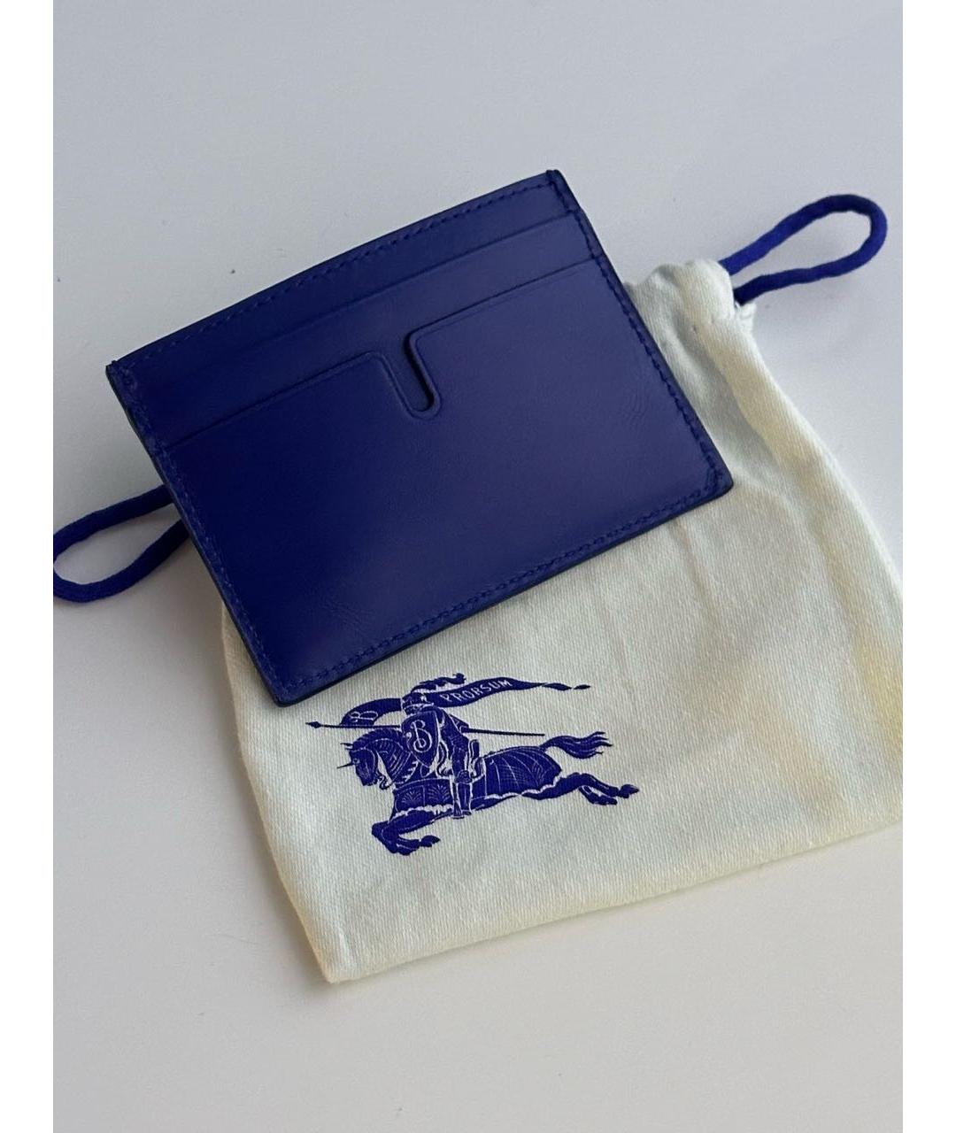 BURBERRY Синий кожаный кардхолдер, фото 4
