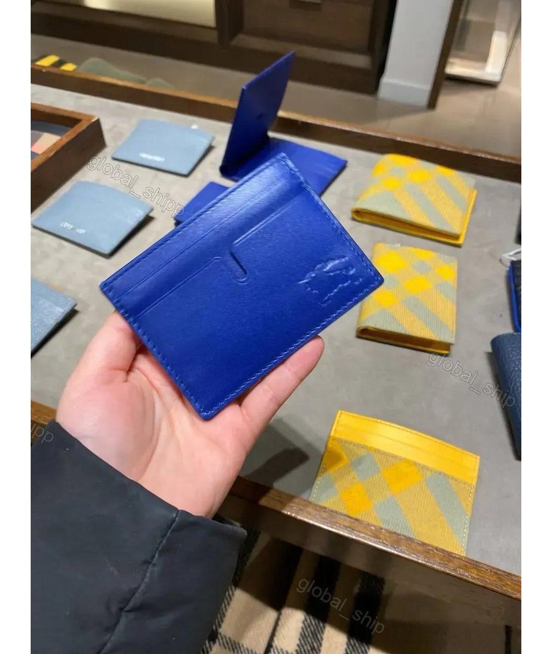 BURBERRY Синий кожаный кардхолдер, фото 6