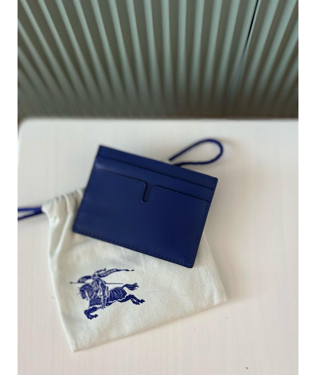 BURBERRY Синий кожаный кардхолдер, фото 3