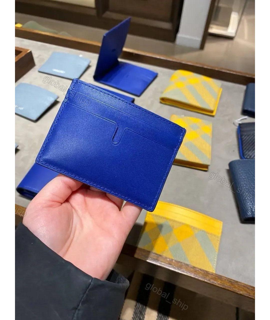 BURBERRY Синий кожаный кардхолдер, фото 8