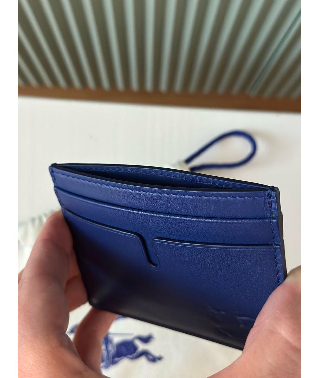 BURBERRY Синий кожаный кардхолдер, фото 2