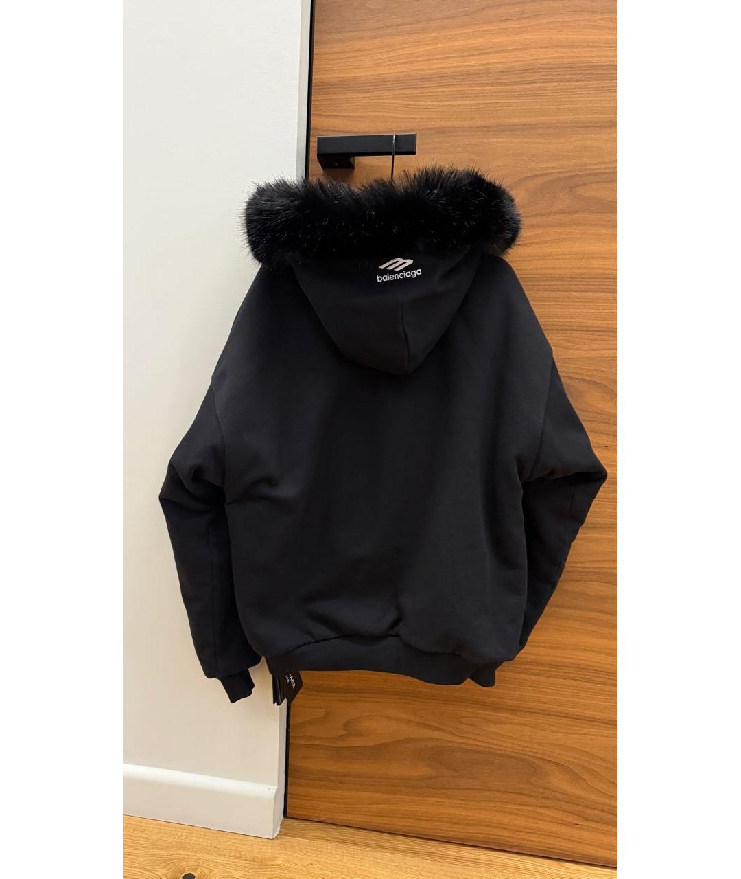 BALENCIAGA Черная хлопко-эластановая куртка, фото 2