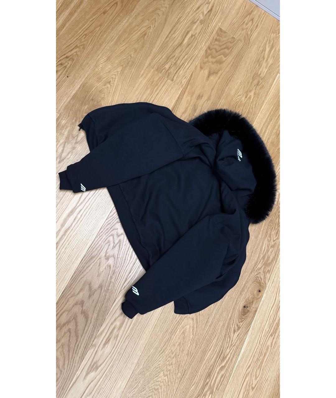 BALENCIAGA Черная хлопко-эластановая куртка, фото 3