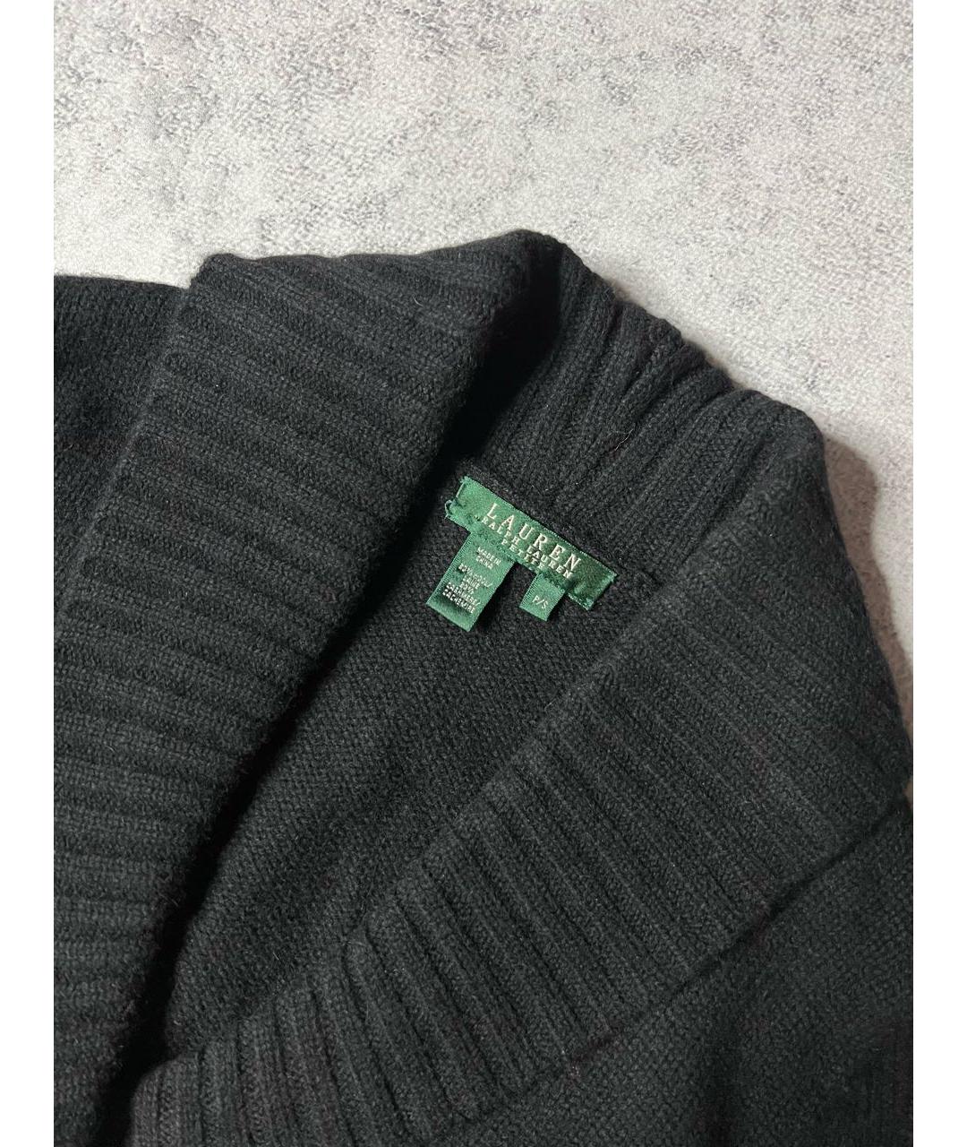 RALPH LAUREN Черный шерстяной кардиган, фото 3