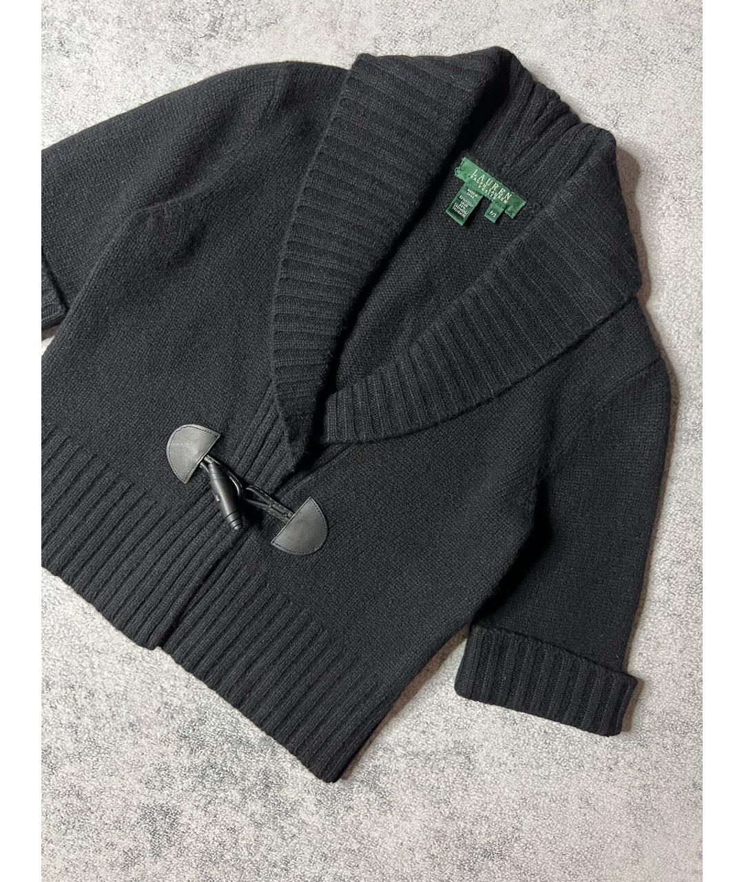 RALPH LAUREN Черный шерстяной кардиган, фото 2