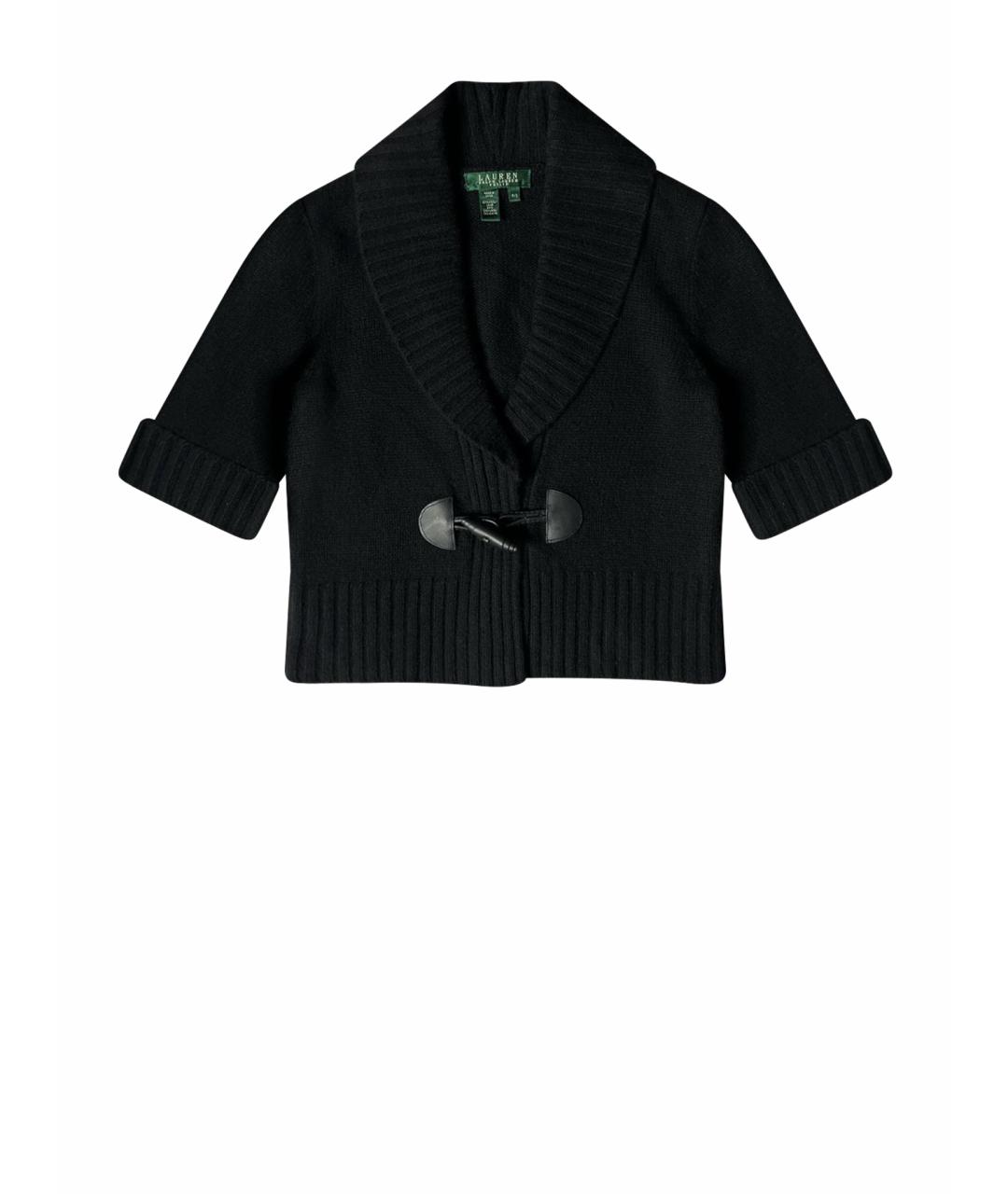 RALPH LAUREN Черный шерстяной кардиган, фото 1