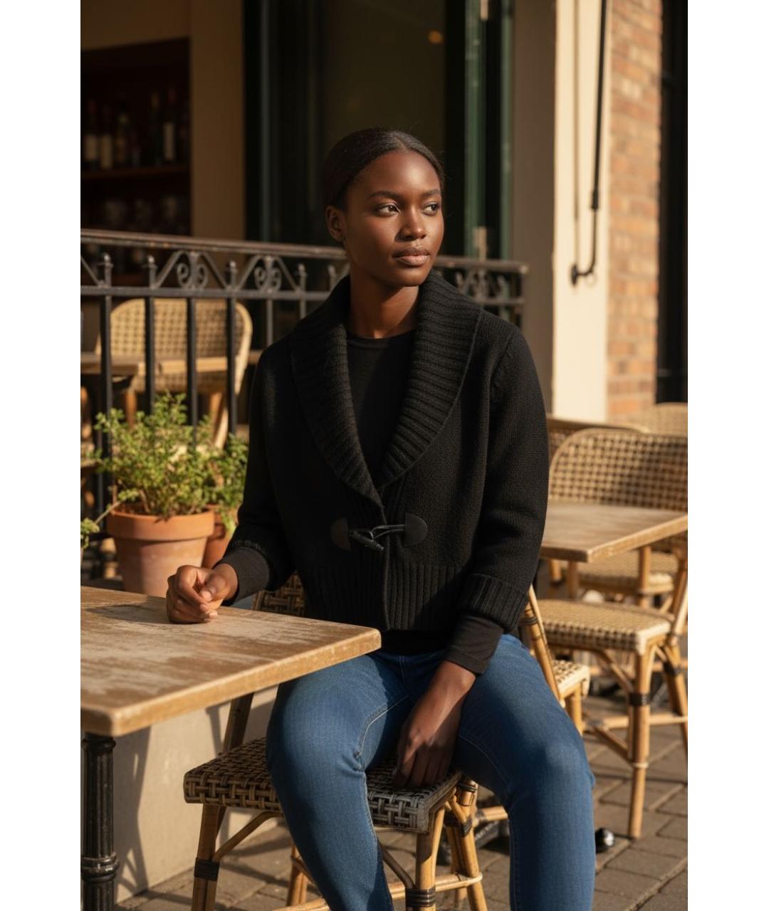 RALPH LAUREN Черный шерстяной кардиган, фото 5