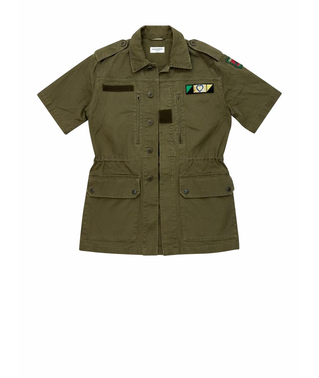 SAINT LAURENT Хаки хлопковая куртка, фото 1