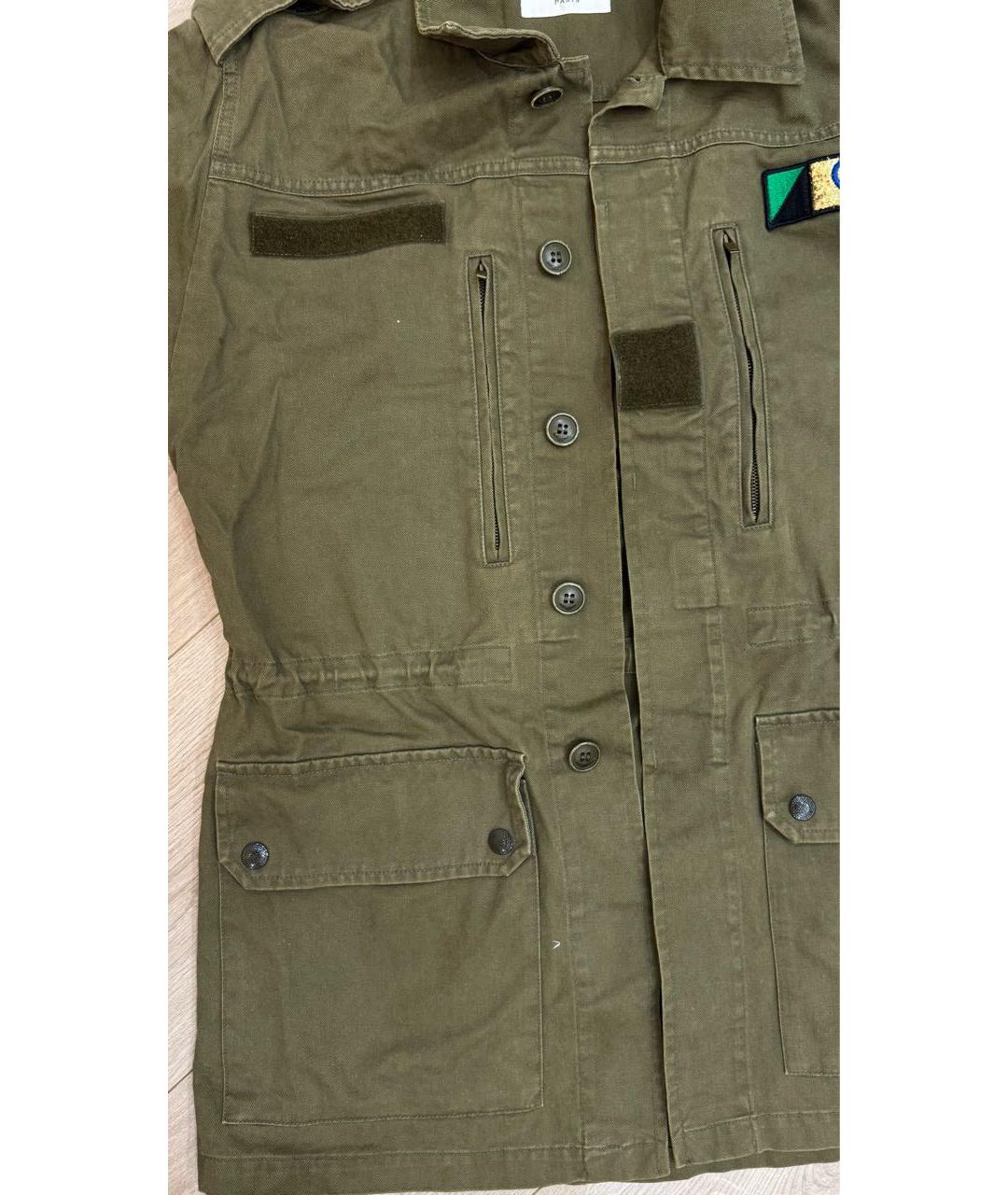 SAINT LAURENT Хаки хлопковая куртка, фото 6
