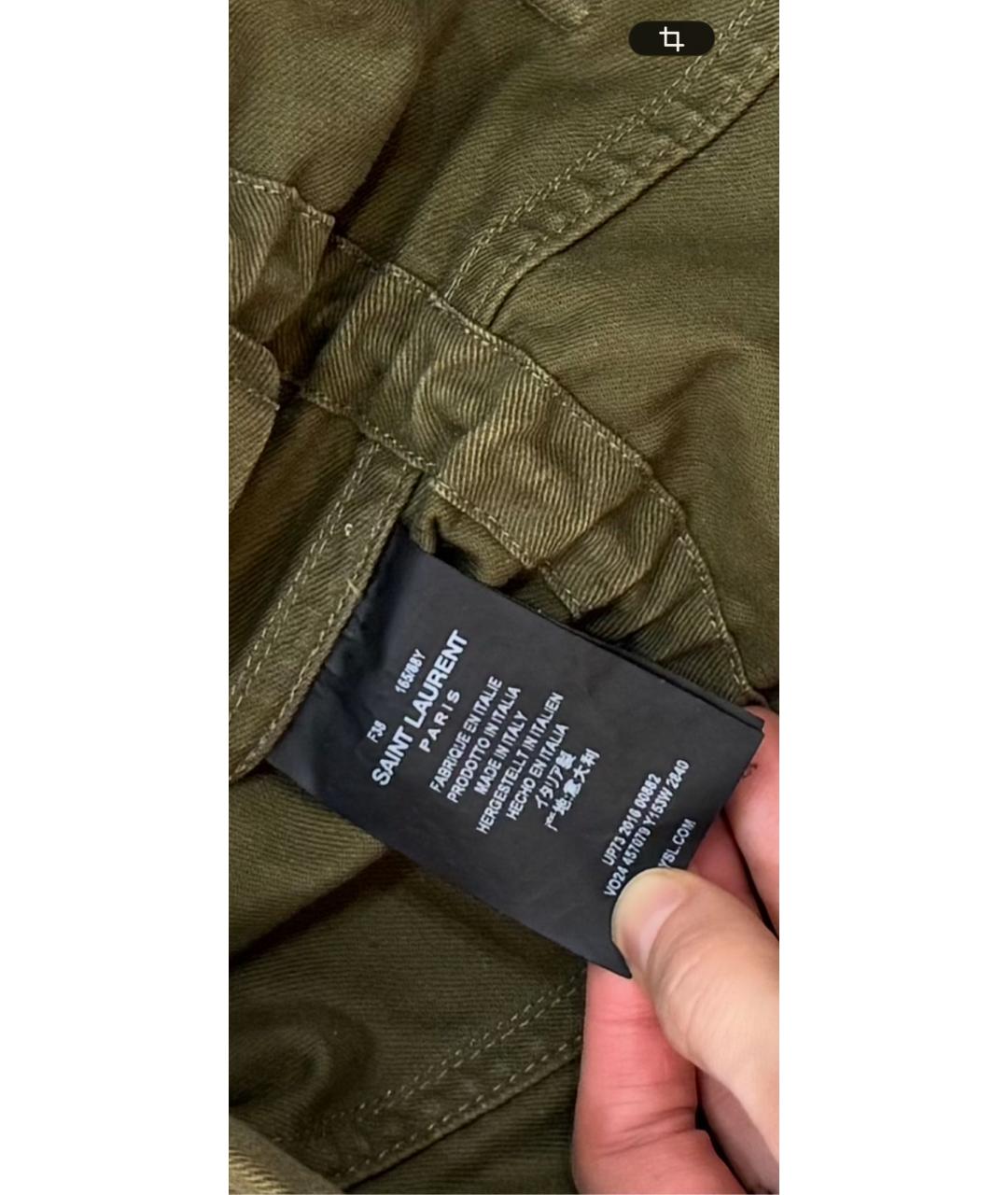 SAINT LAURENT Хаки хлопковая куртка, фото 8