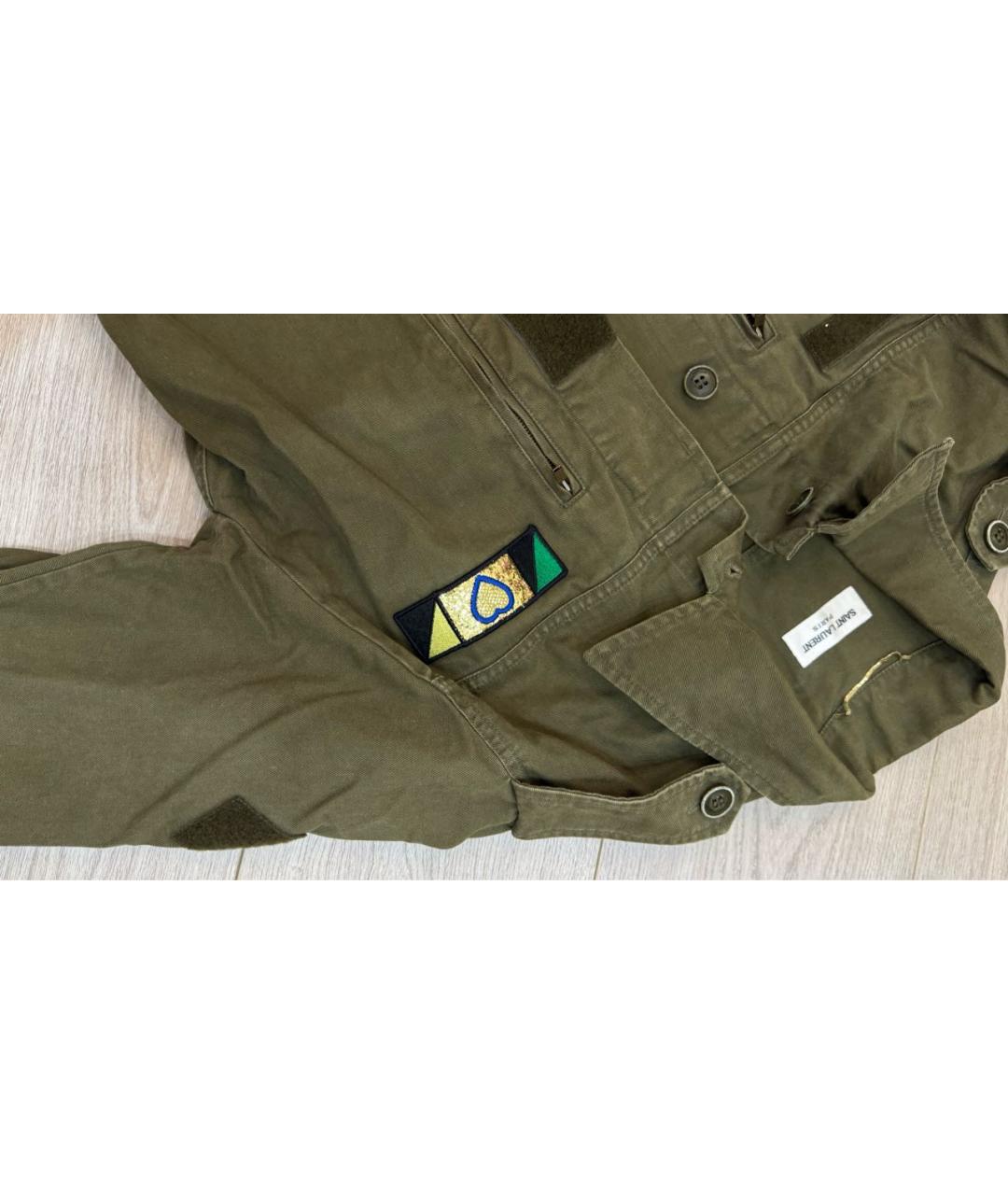 SAINT LAURENT Хаки хлопковая куртка, фото 5