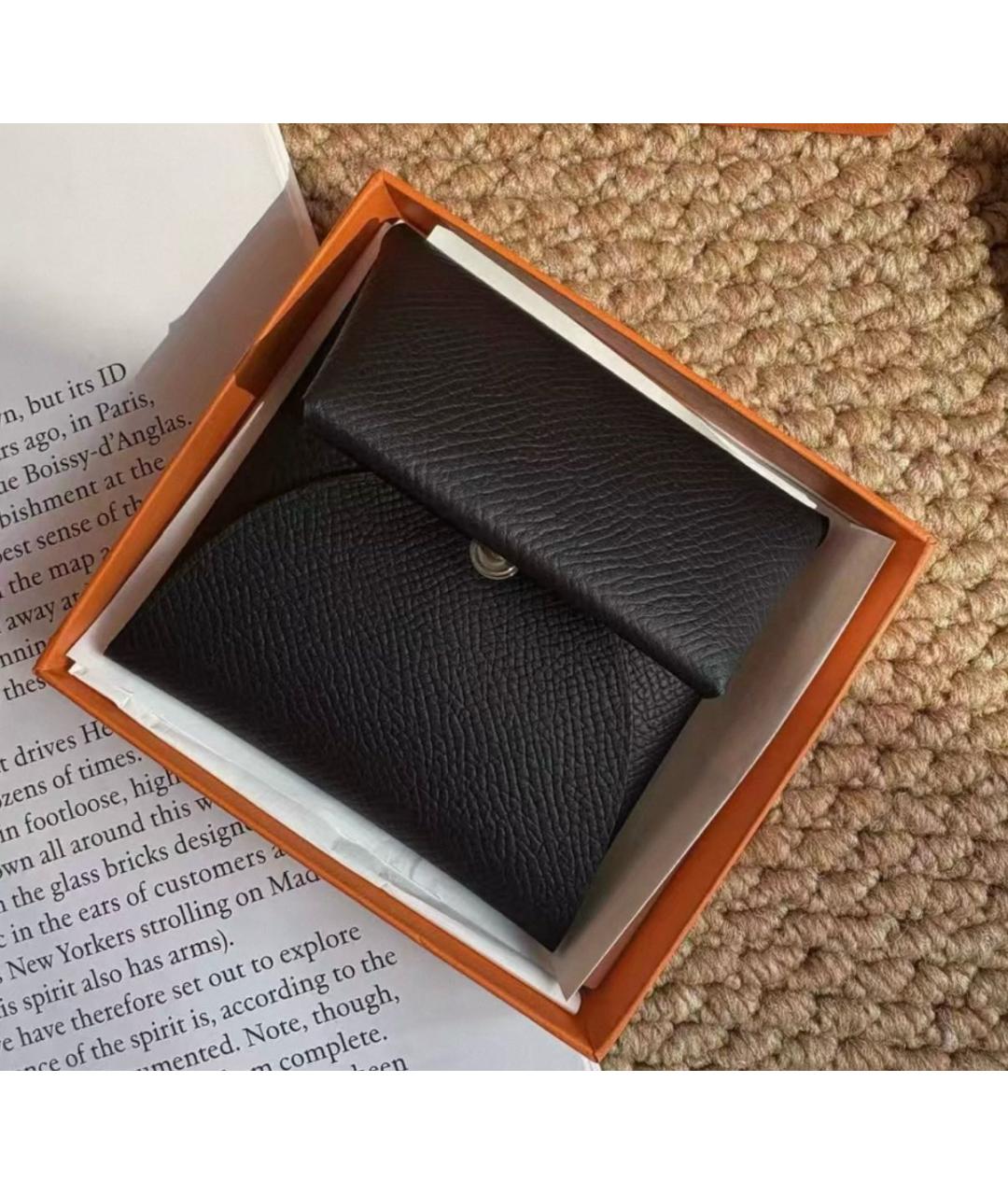 HERMES Черный кожаный кардхолдер, фото 3