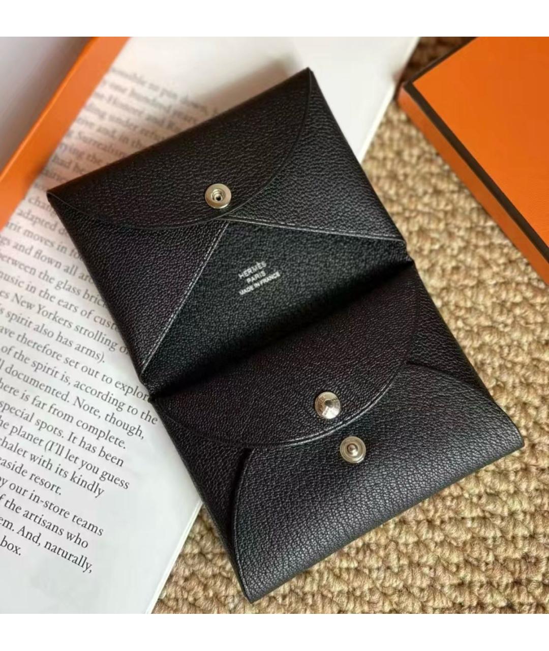 HERMES Черный кожаный кардхолдер, фото 4