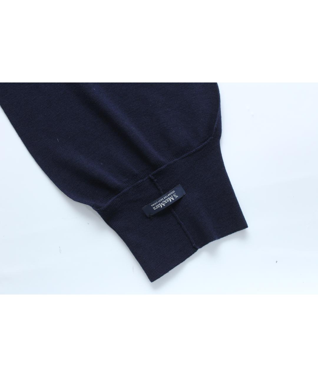 'S MAX MARA Синий шерстяной шарф, фото 7