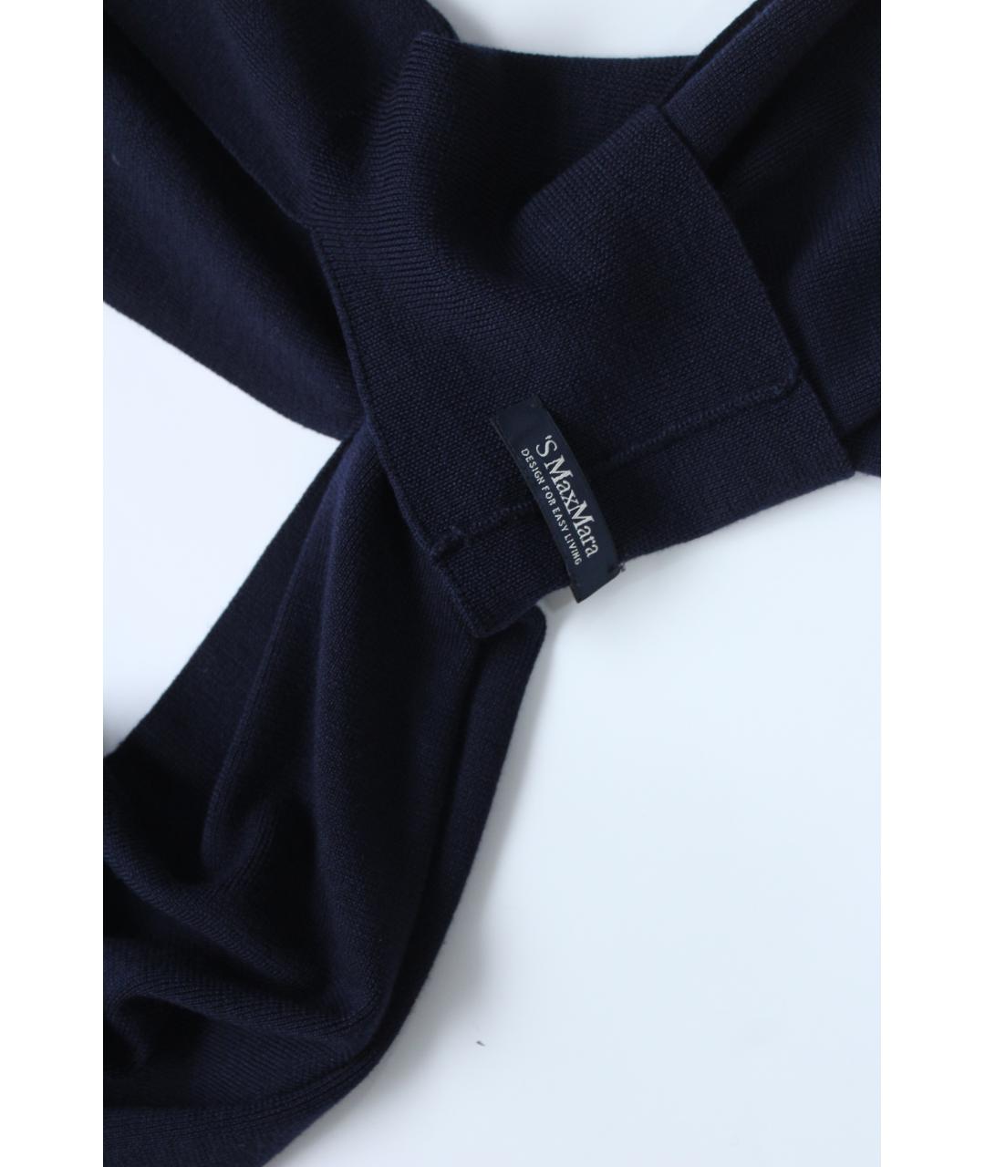 'S MAX MARA Синий шерстяной шарф, фото 2