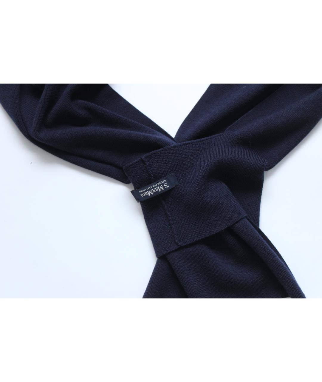 'S MAX MARA Синий шерстяной шарф, фото 3