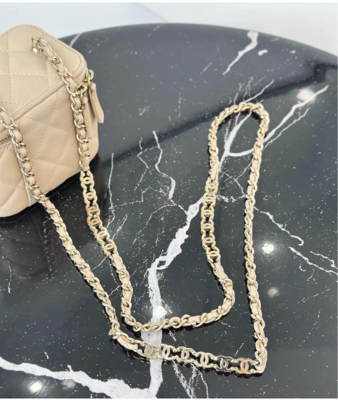 CHANEL Бежевая кожаная сумка через плечо, фото 4