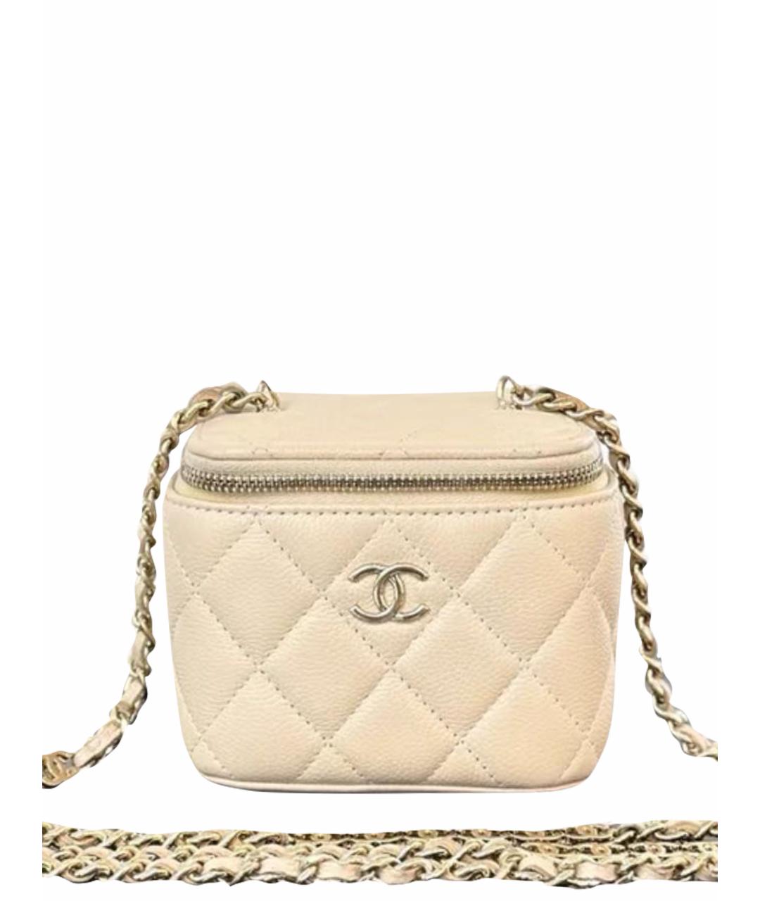 CHANEL Бежевая кожаная сумка через плечо, фото 1