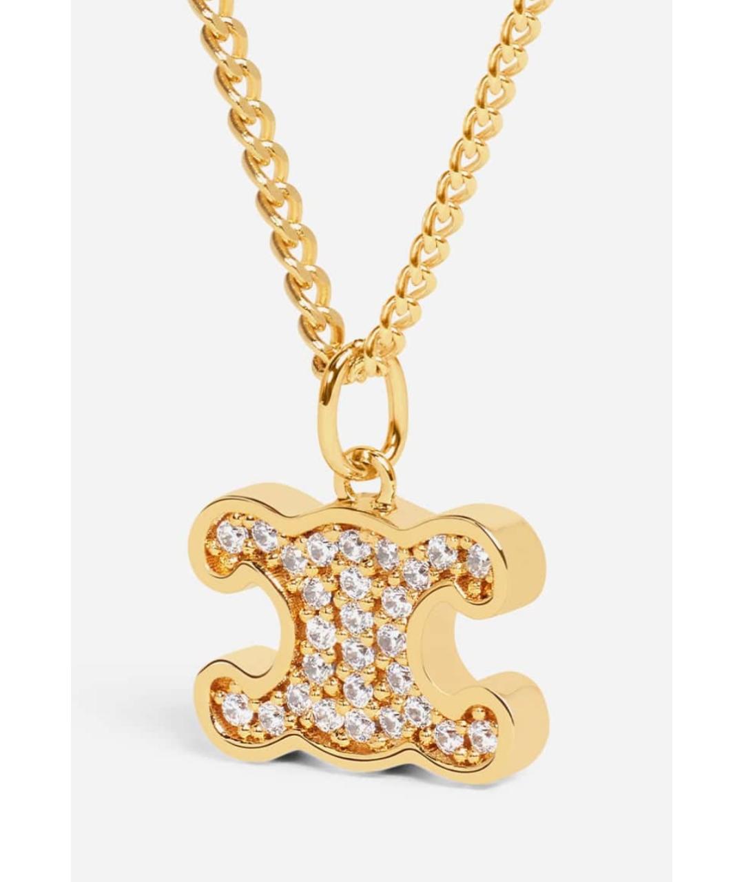 CELINE Золотое латунное колье, фото 2