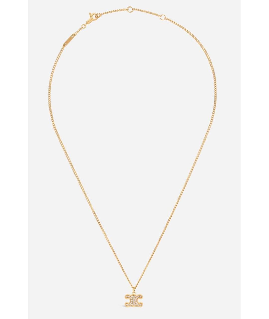 CELINE Золотое латунное колье, фото 3