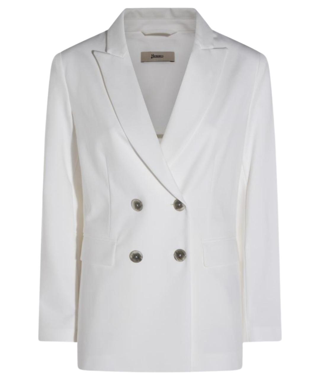 HERNO Белый хлопковый жакет/пиджак, фото 1