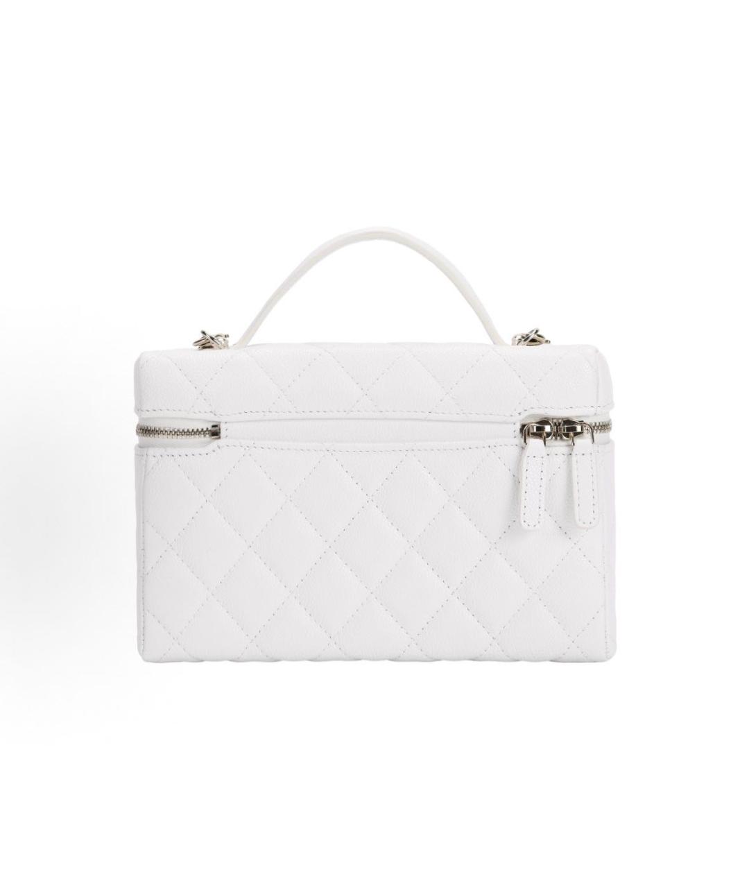 CHANEL Белая кожаная сумка с короткими ручками, фото 2