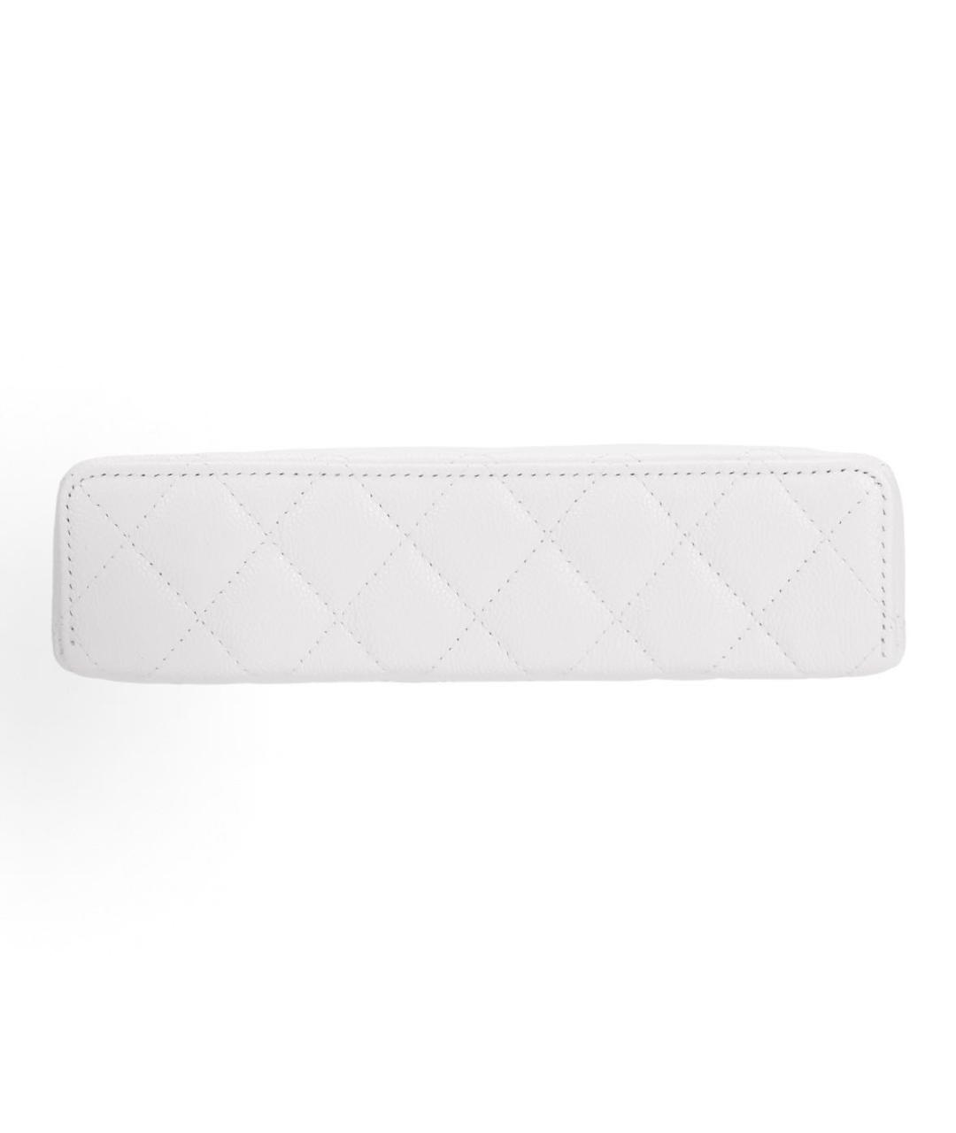 CHANEL Белая кожаная сумка с короткими ручками, фото 3