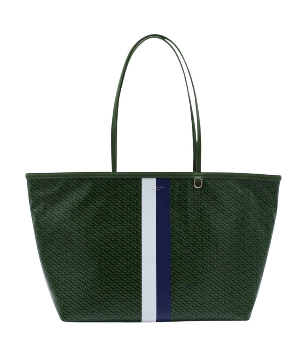 TORY BURCH Зеленая хлопковая сумка тоут, фото 1