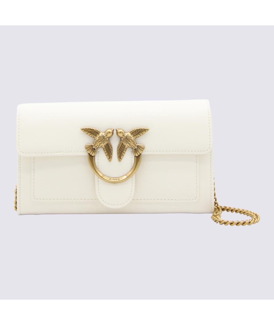 PINKO Белая кожаная сумка через плечо, фото 3