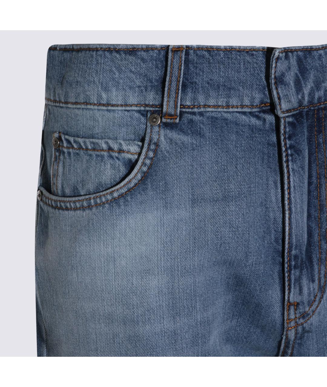 PINKO Синие хлопковые прямые джинсы, фото 3