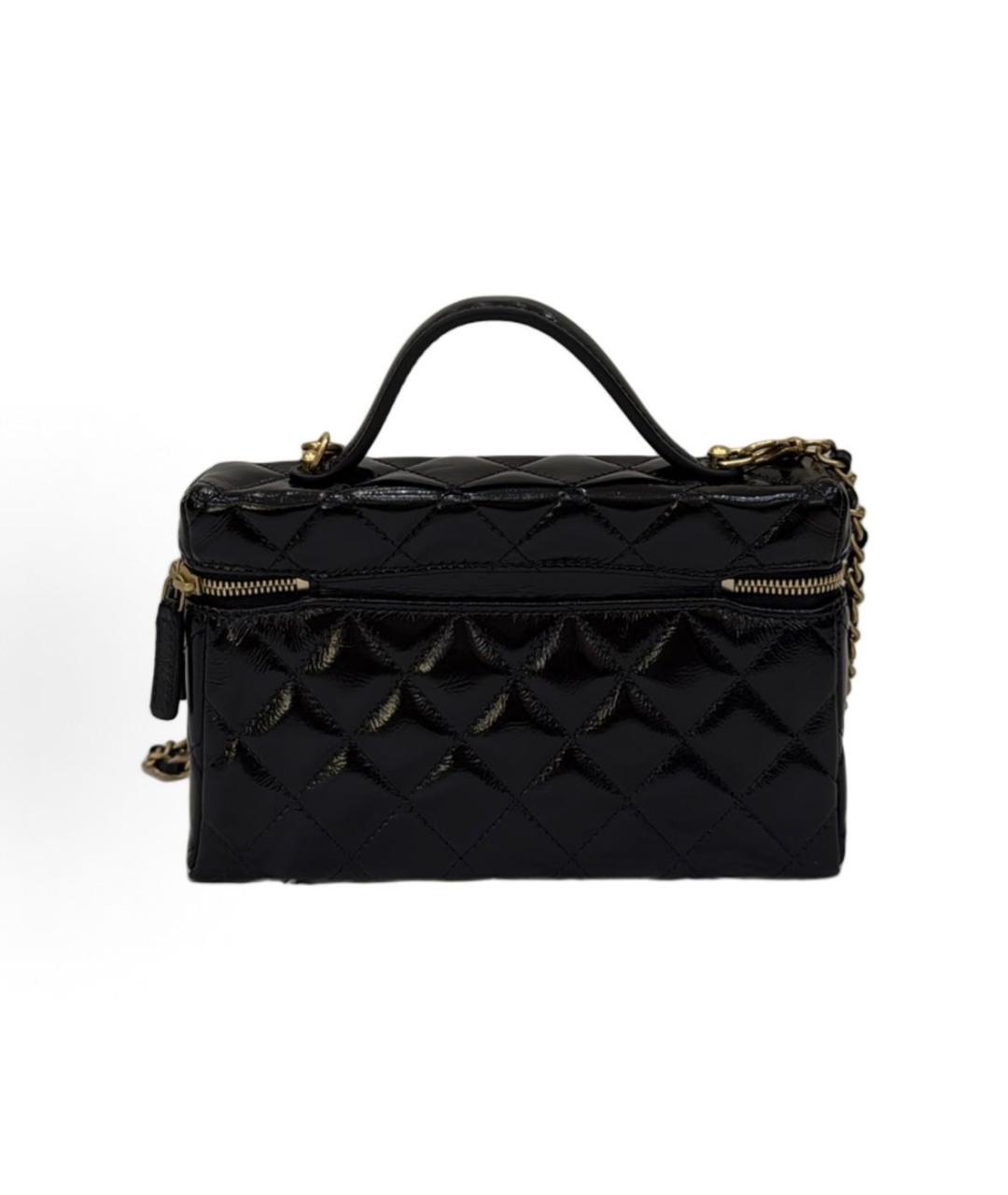 CHANEL Черная кожаная сумка с короткими ручками, фото 2