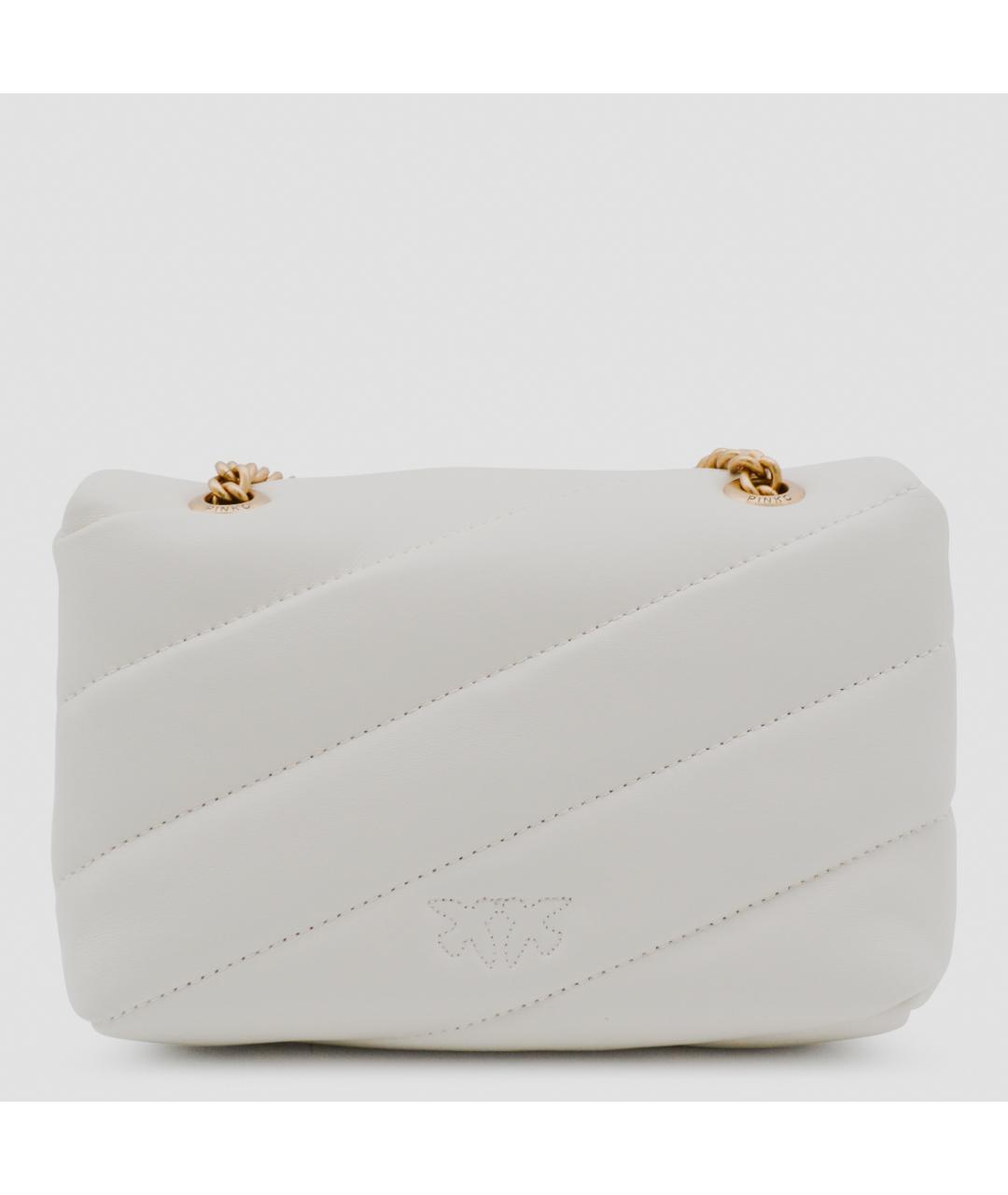 PINKO Белая кожаная сумка через плечо, фото 3